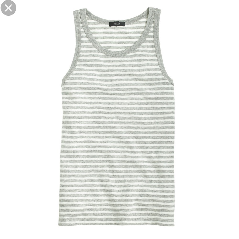 J. Crew Classic Tank Top in Ivory and Gray Stripe